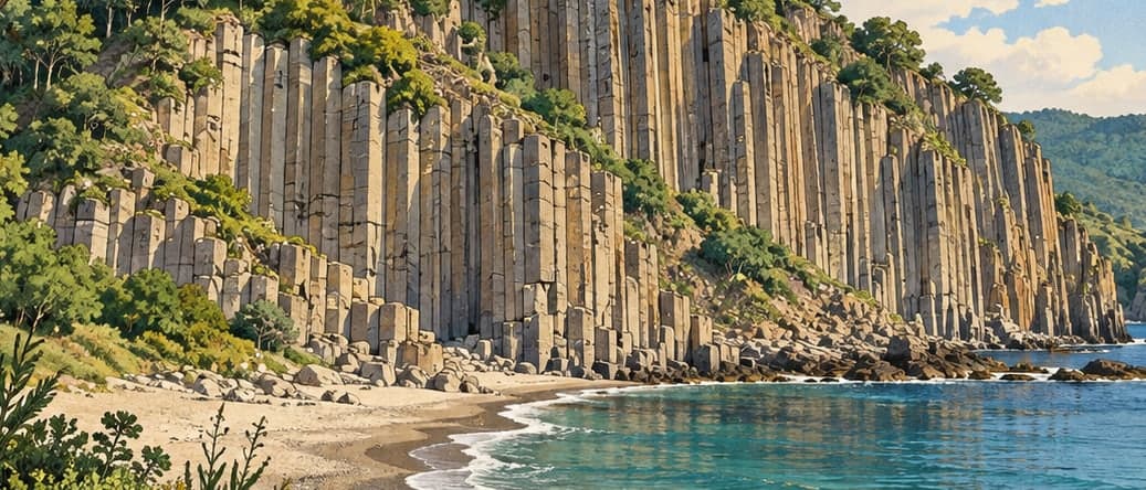Illustration of Güzelcehisar Lava Columns, Bartın