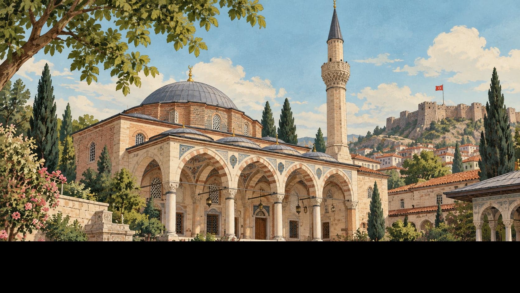 Illustration of Hacı Bayram Veli Mosque, Ankara