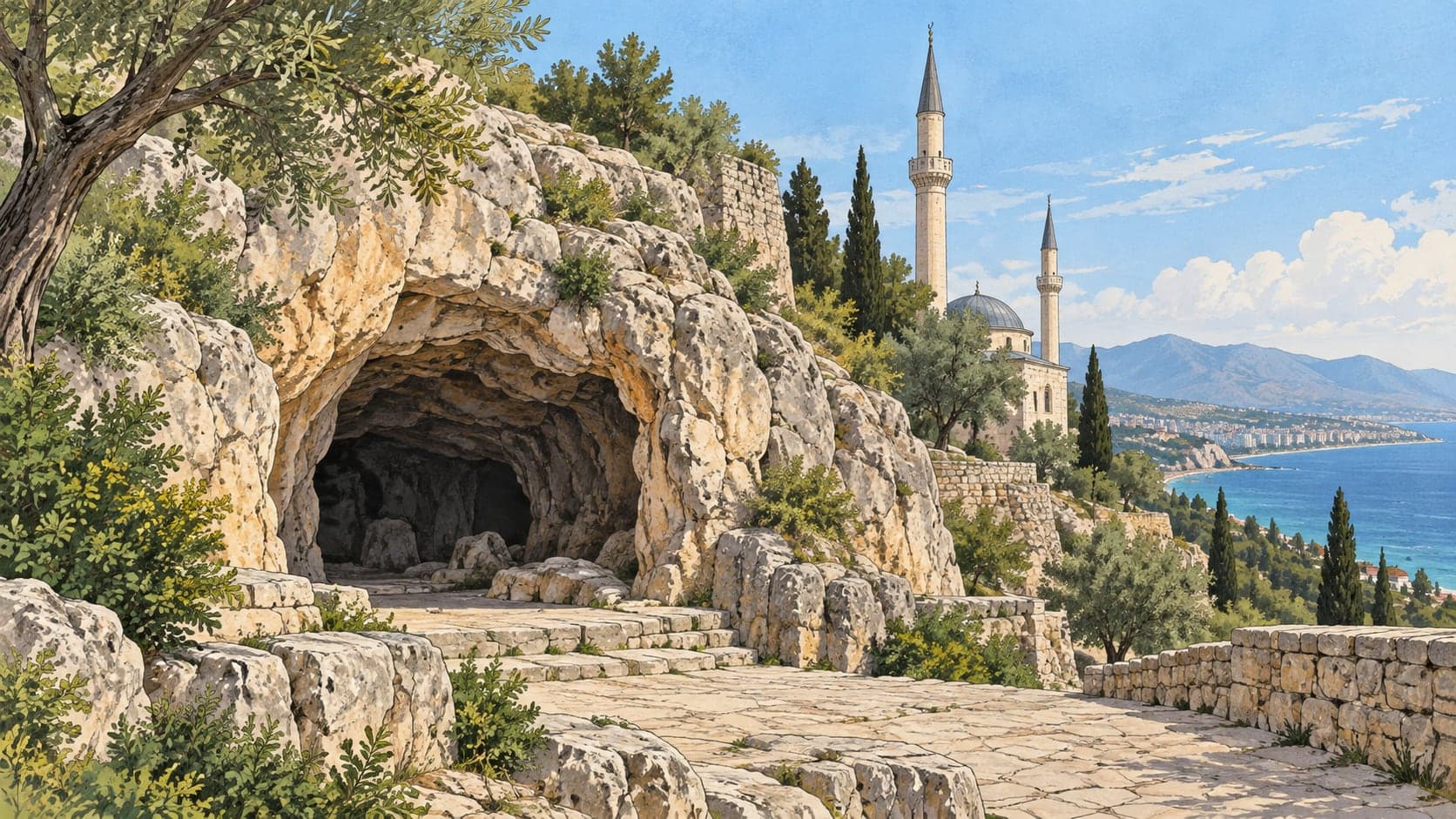 Illustration of Hacılar Ezanı Fountain, Edirne