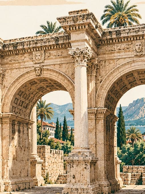 Illustration of Hadrian Kapısı, Antalya