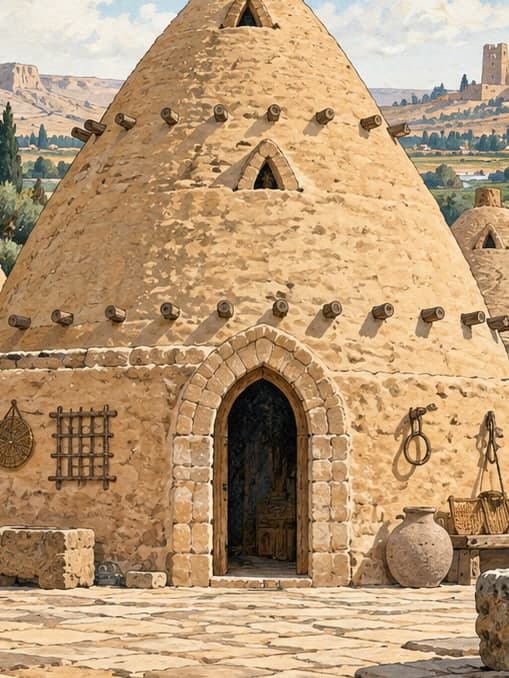 Illustration of Harran Kümbet Houses, Şanlıurfa