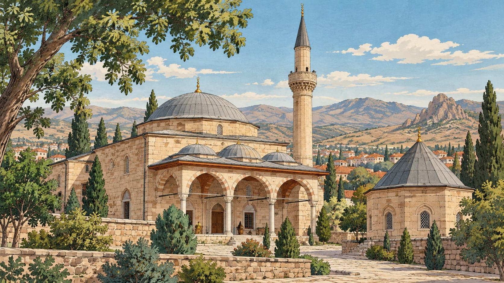 Hasandede Mosque and Tomb çizimi, Kırıkkale