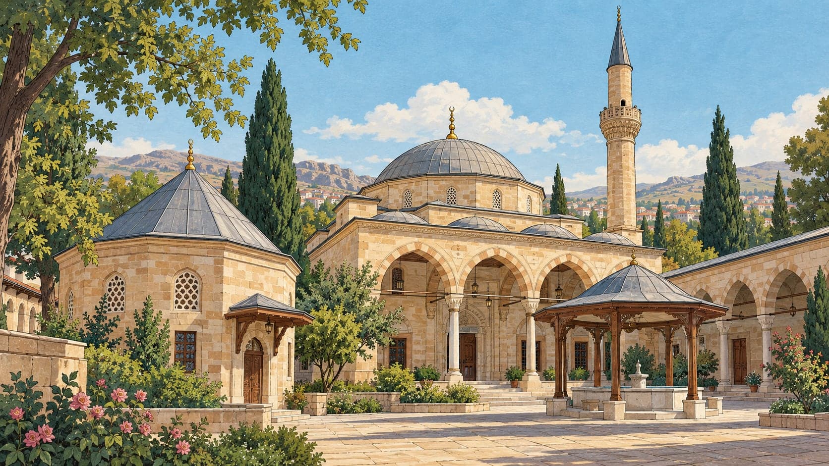 Haydar Sultan Mosque and Tomb çizimi, Kırıkkale