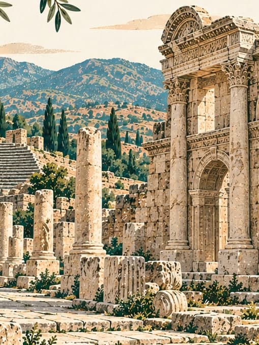 Illustration of Heraklia Salbace Ancient City, Denizli
