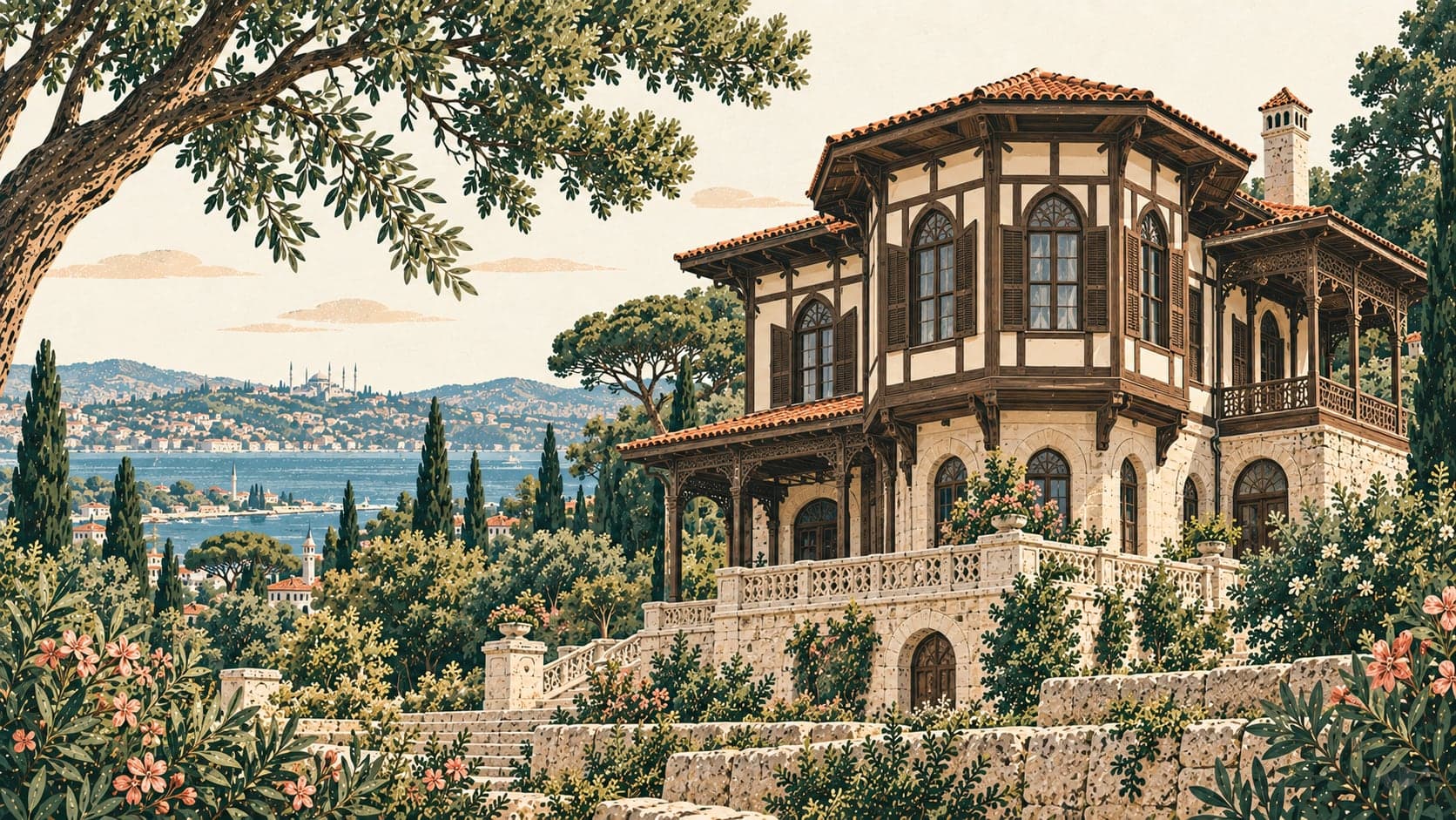 Illustration of Hidiv Kasrı, İstanbul