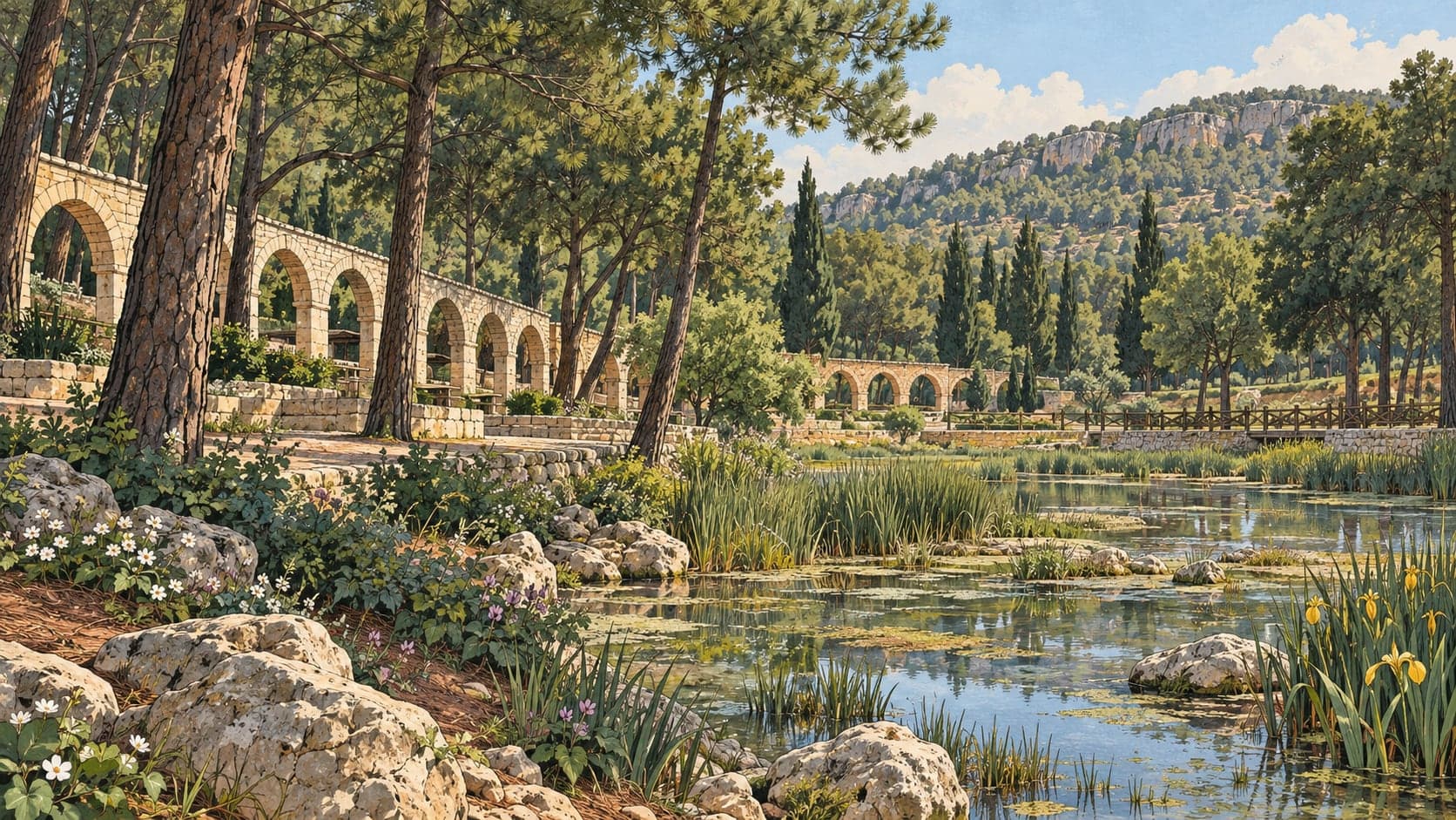 Illustration of Hisar Pine Grove Nature Park, Kilis
