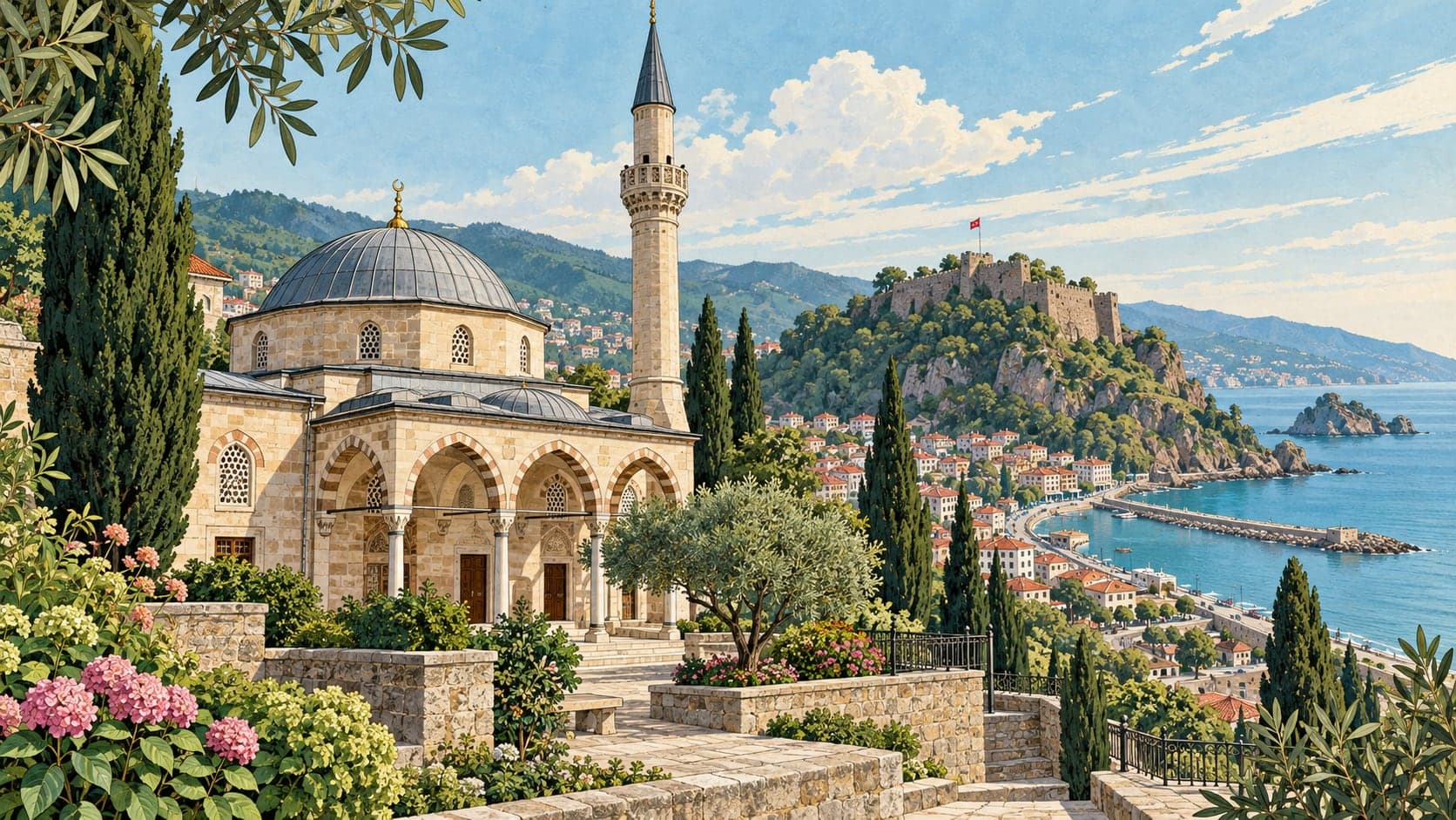 Illustration of Castle Mosque, Giresun
