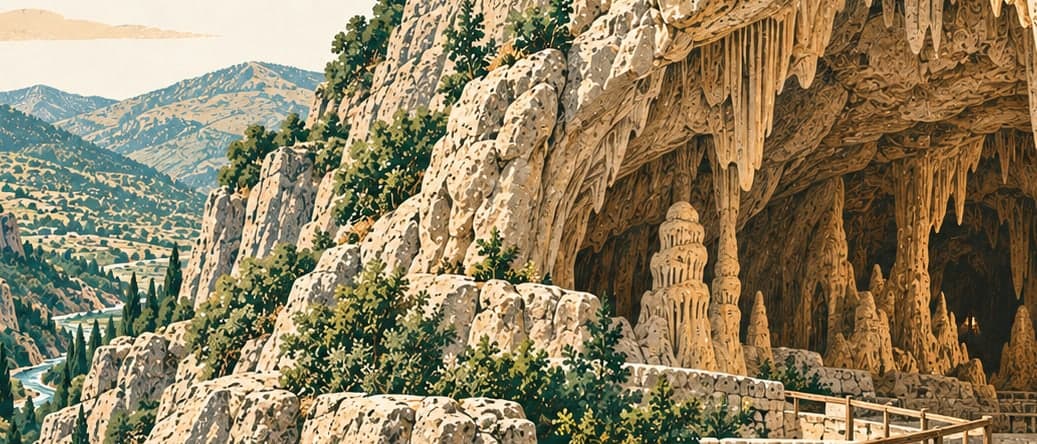 Illustration of Karaca Cave, Gümüşhane
