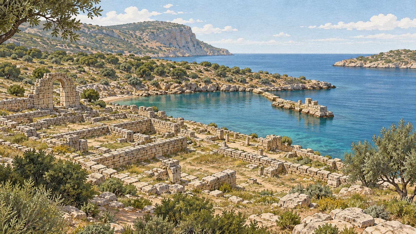 Illustration of Karahantepe Archaeological Site, Şanlıurfa