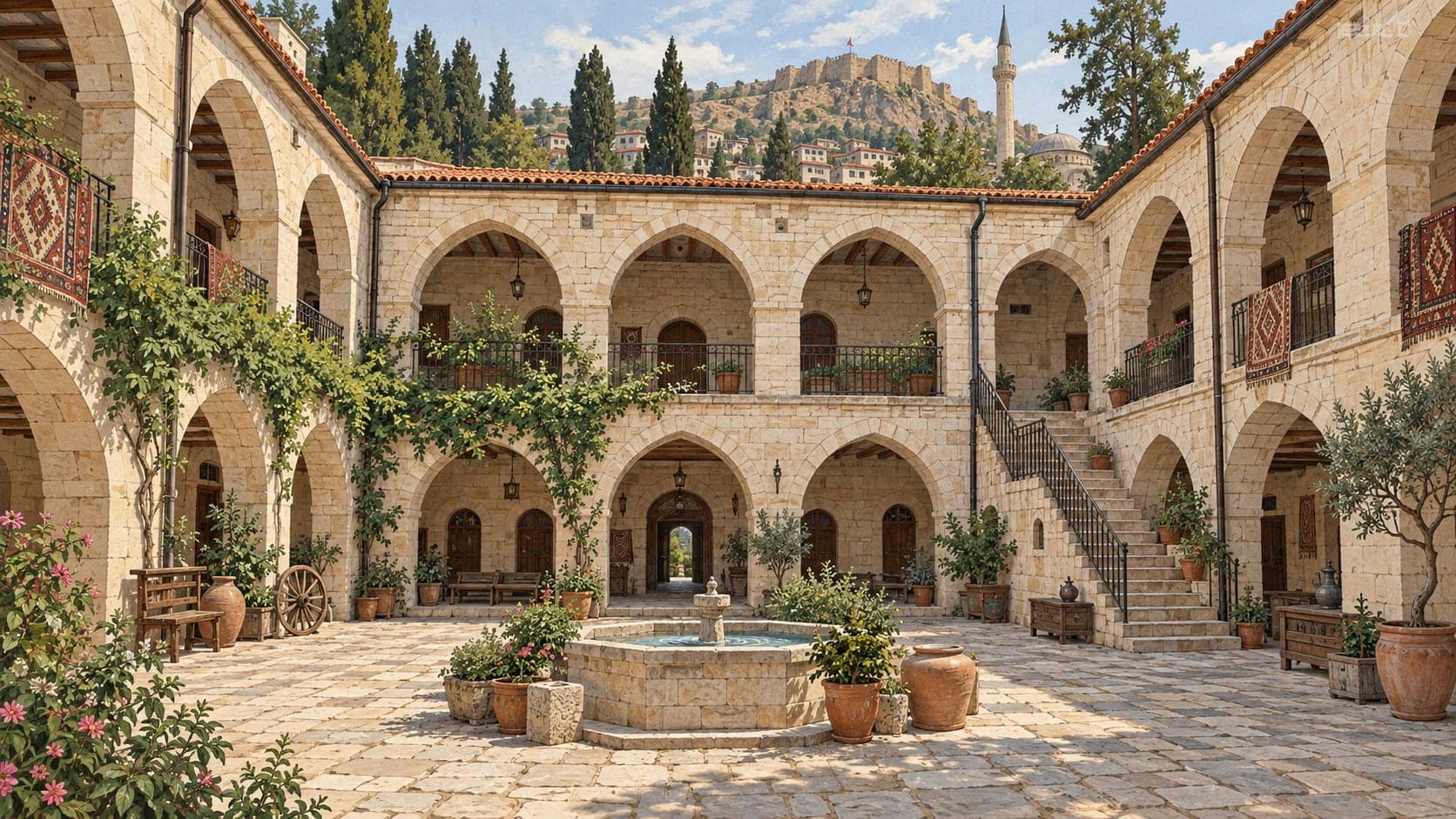 Illustration of Katip Caravanserai / Republic Caravanserai, Kahramanmaraş