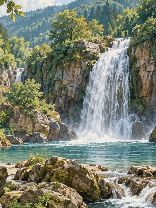 Illustration of Kayalıdere Waterfalls Nature Park, Zonguldak