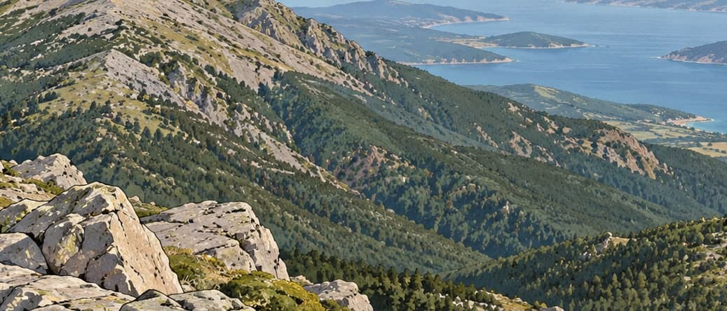 Illustration of Kaz Mountain / İda Mountain, Çanakkale