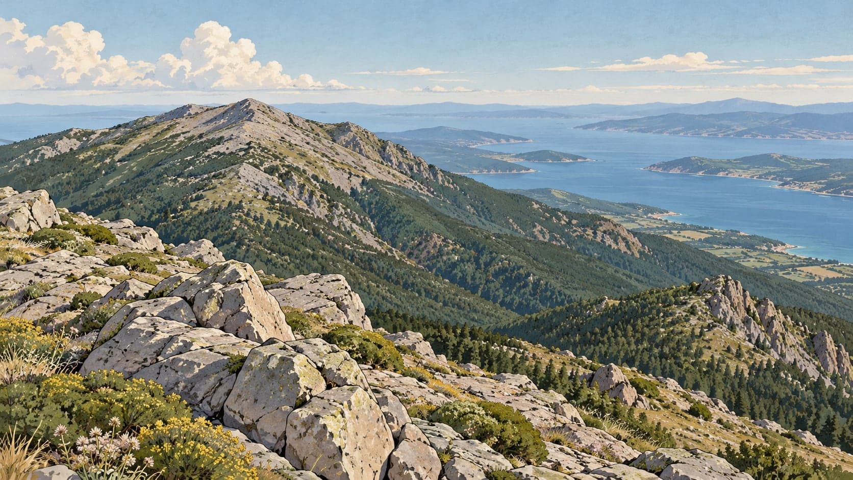 Illustration of Kaz Mountain / İda Mountain, Çanakkale