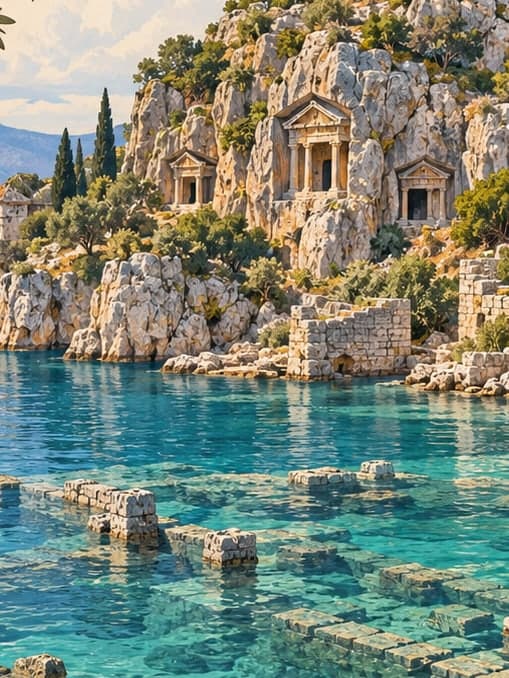Illustration of Kekova, Antalya