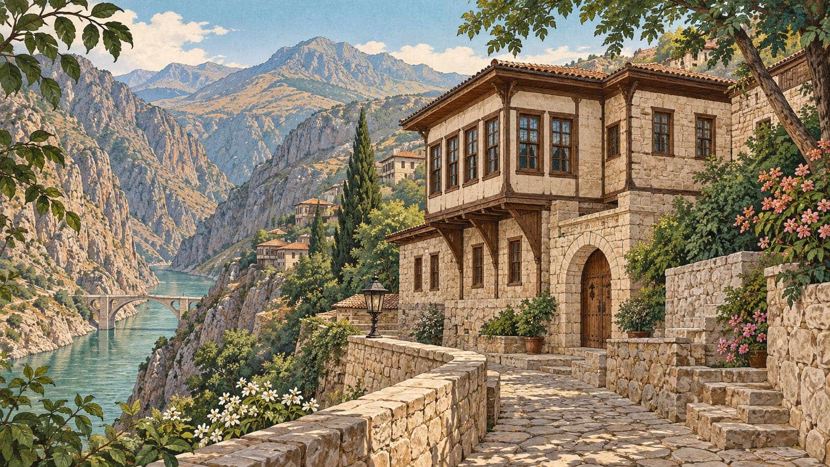 Illustration of Kemaliye Historic City, Erzincan