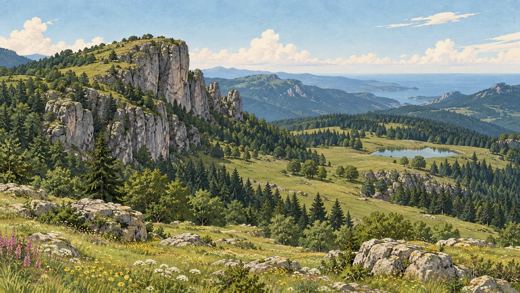 Illustration of Koçkayası Nature Park, Giresun