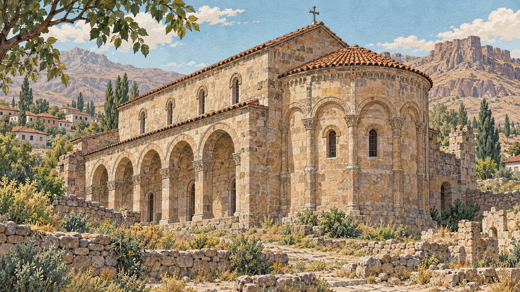 Illustration of Konaklı Rum Church, Niğde