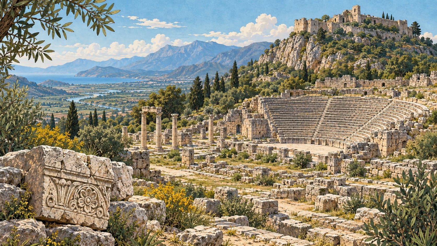 Illustration of Limyra Archaeological Site, Antalya