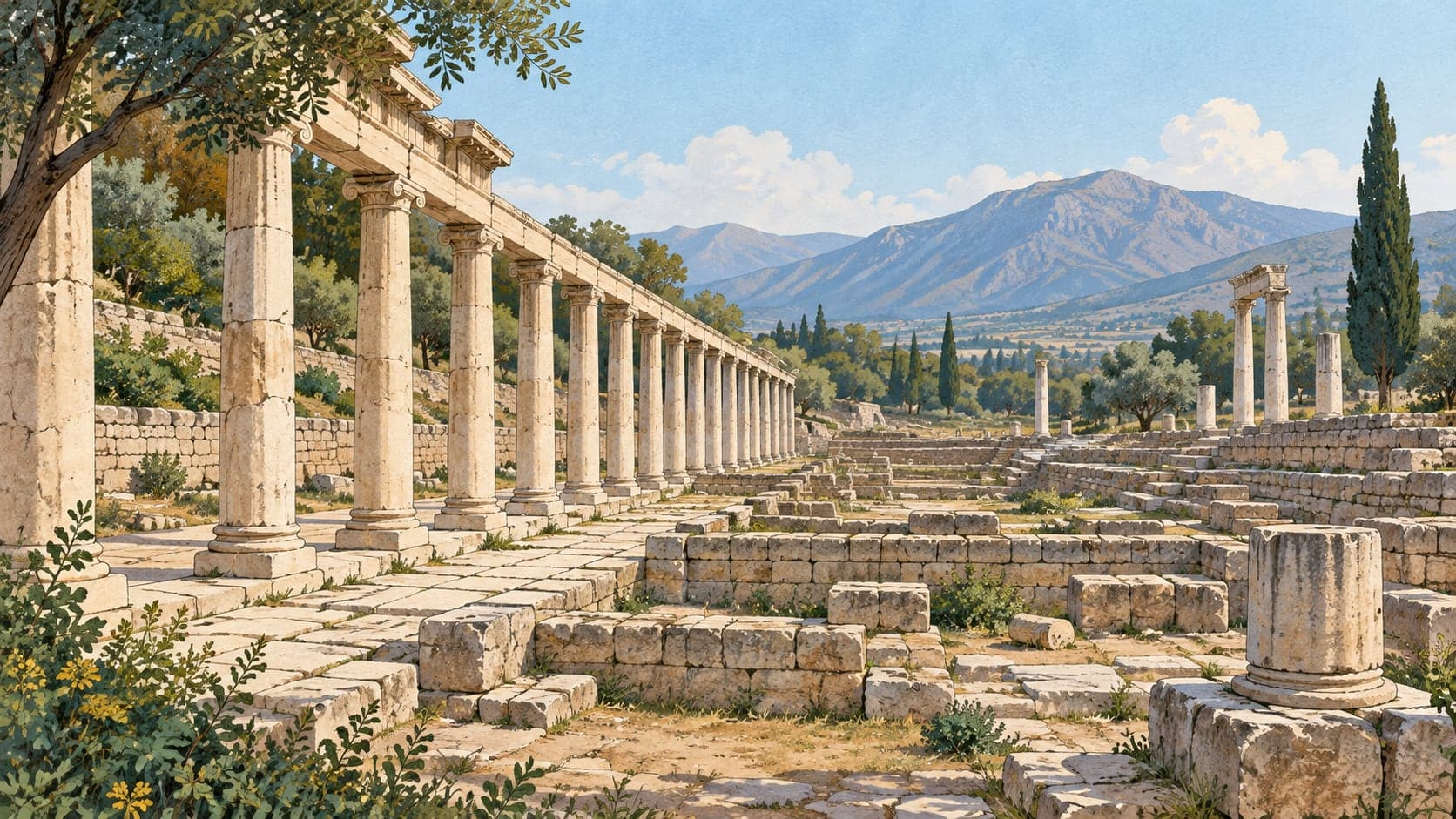 Illustration of Magnesia Archaeological Site, Aydın