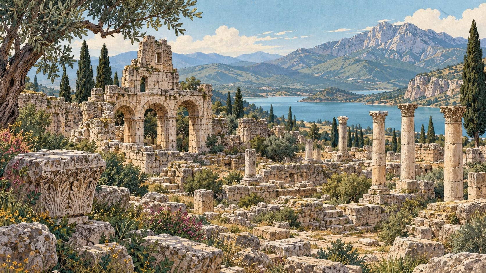 Illustration of Malos Ruins, Isparta