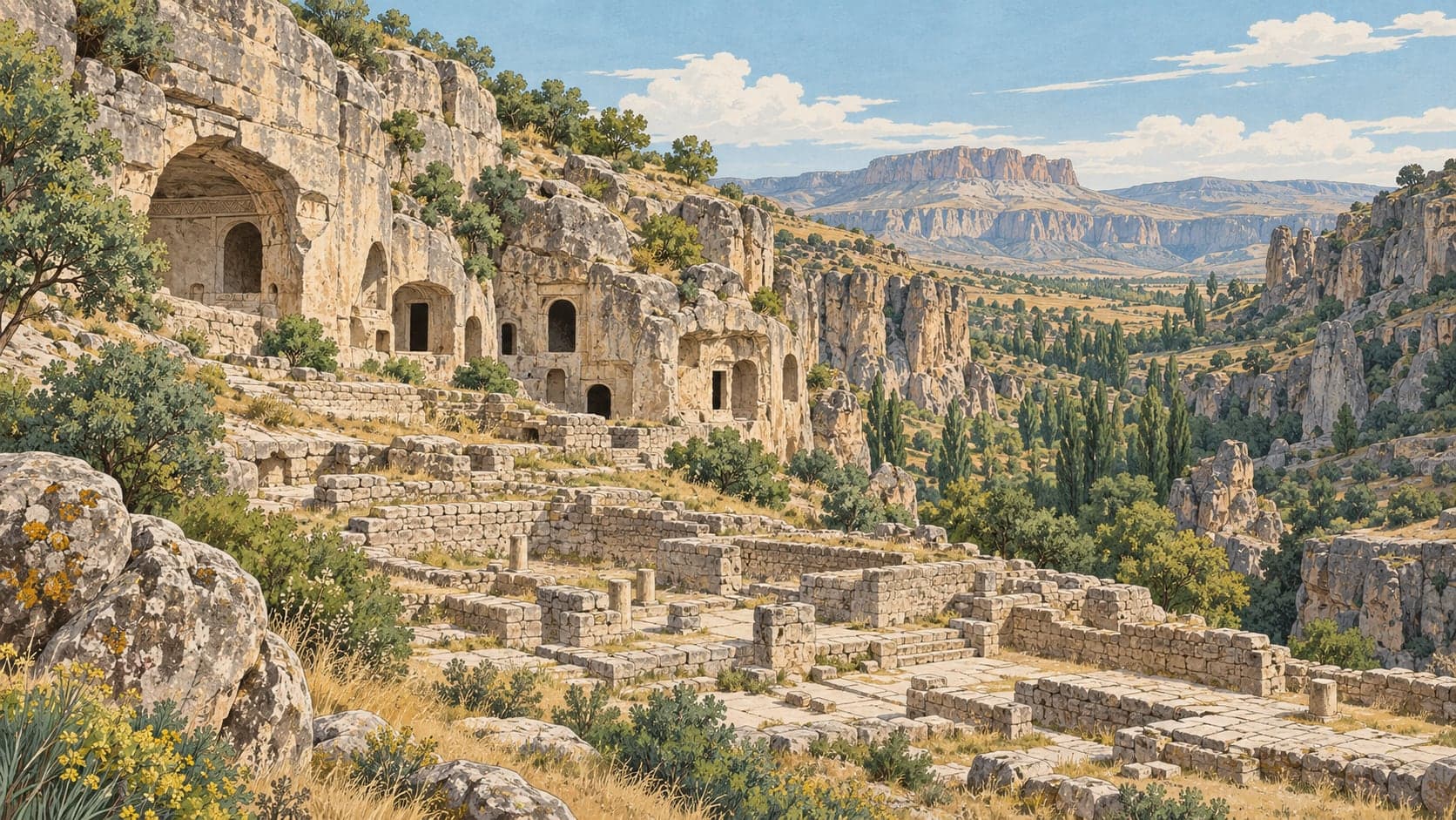 Illustration of Manastır Valley Archaeological Site, Aksaray