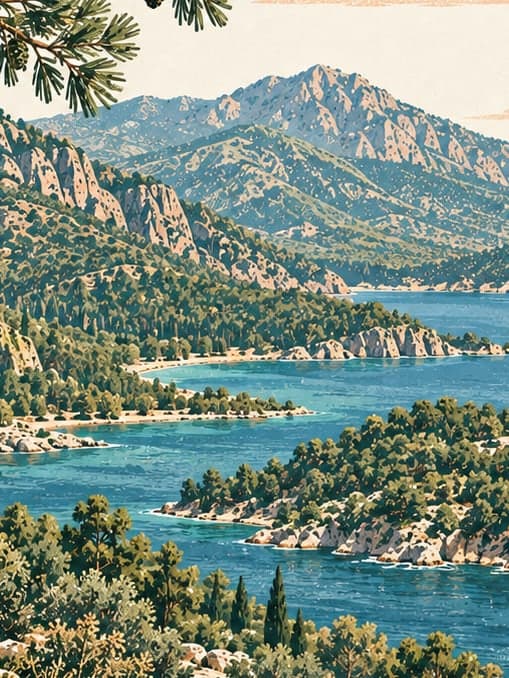 Illustration of Marmaris National Park, Muğla