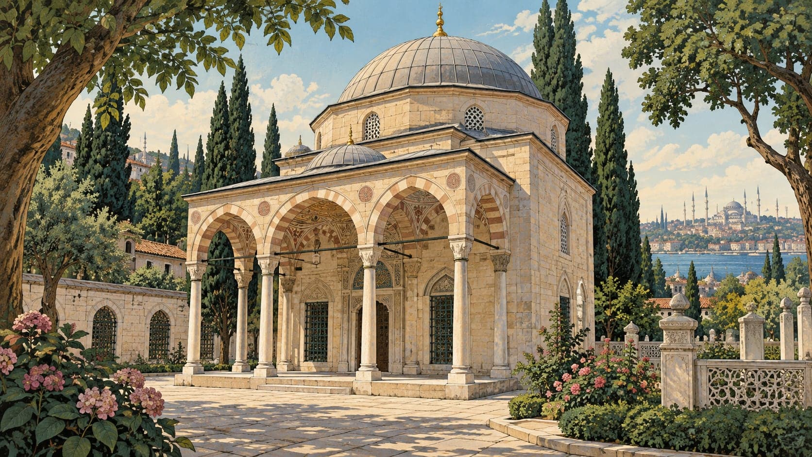 Illustration of Mehmed Ağa Tomb (Habeşi Mehmed Ağa Tomb), İstanbul