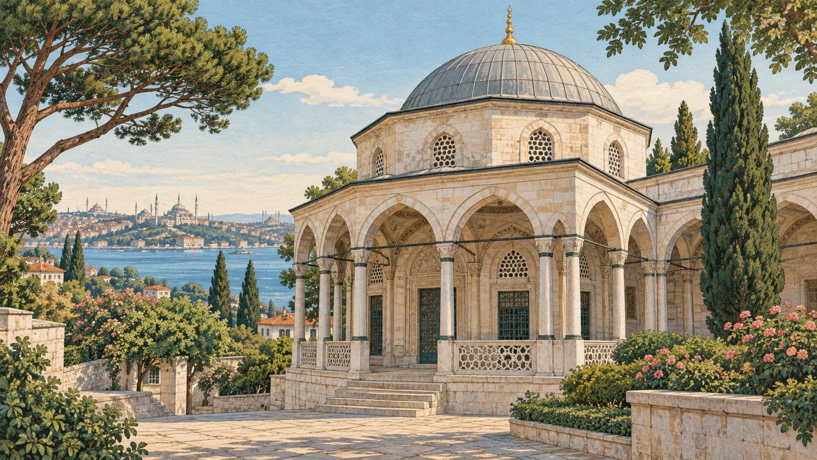 Illustration of Merkez Efendi Tomb, İstanbul