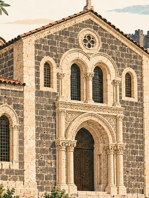 Illustration of Meryem Ana Church, Diyarbakır