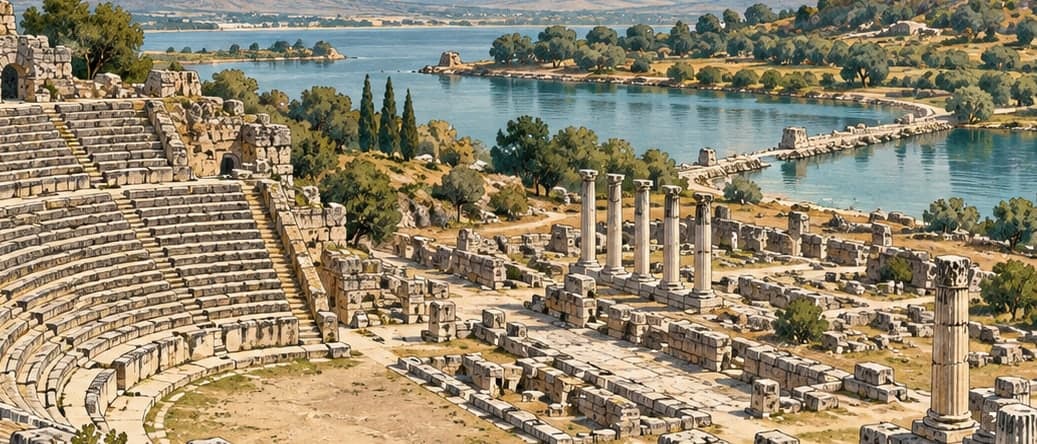 Illustration of Miletus Archaeological Site, Aydın