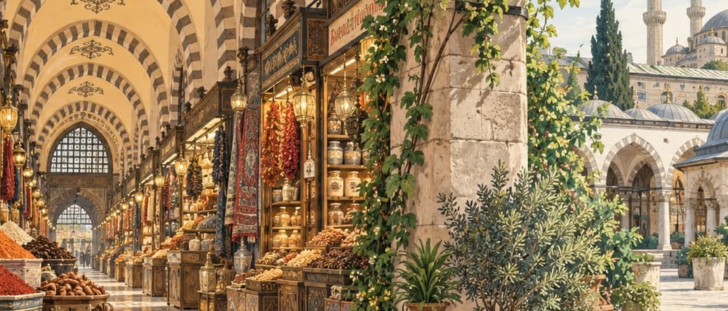 Illustration of Spice Bazaar, İstanbul