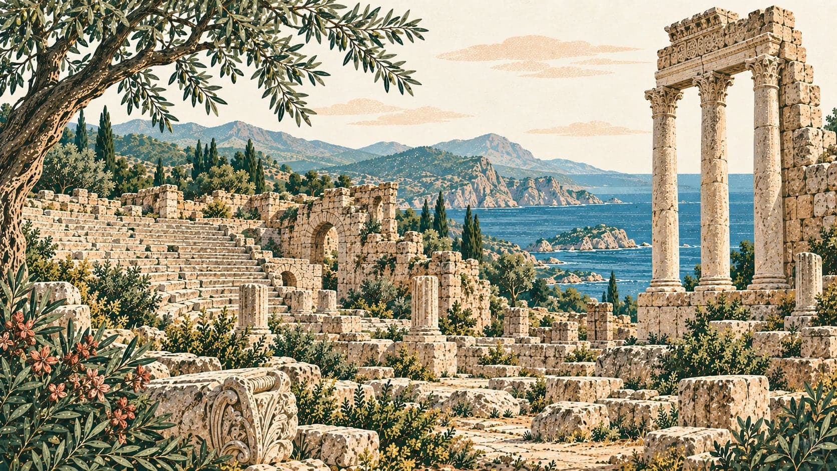 Illustration of Mnara Ancient City, Antalya