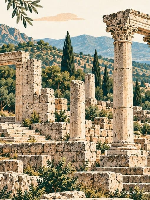 Illustration of Mobolla Ancient City, Muğla