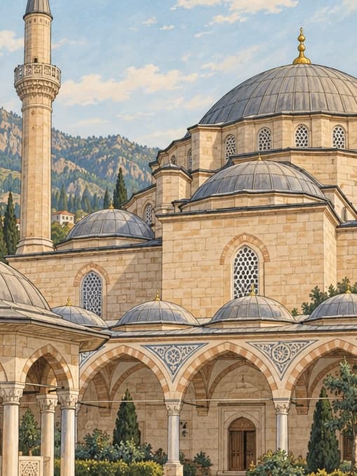 Illustration of Muradiye Mosque and Complex, Manisa