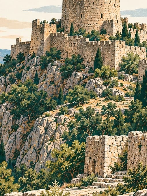 Illustration of Namrun Castle, Mersin