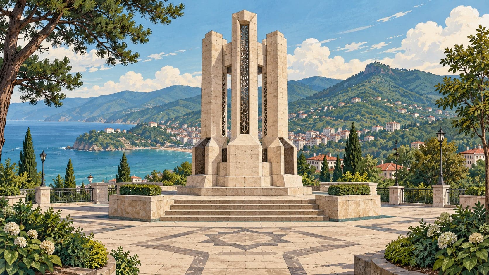Illustration of Nihat Bey Monument, Giresun