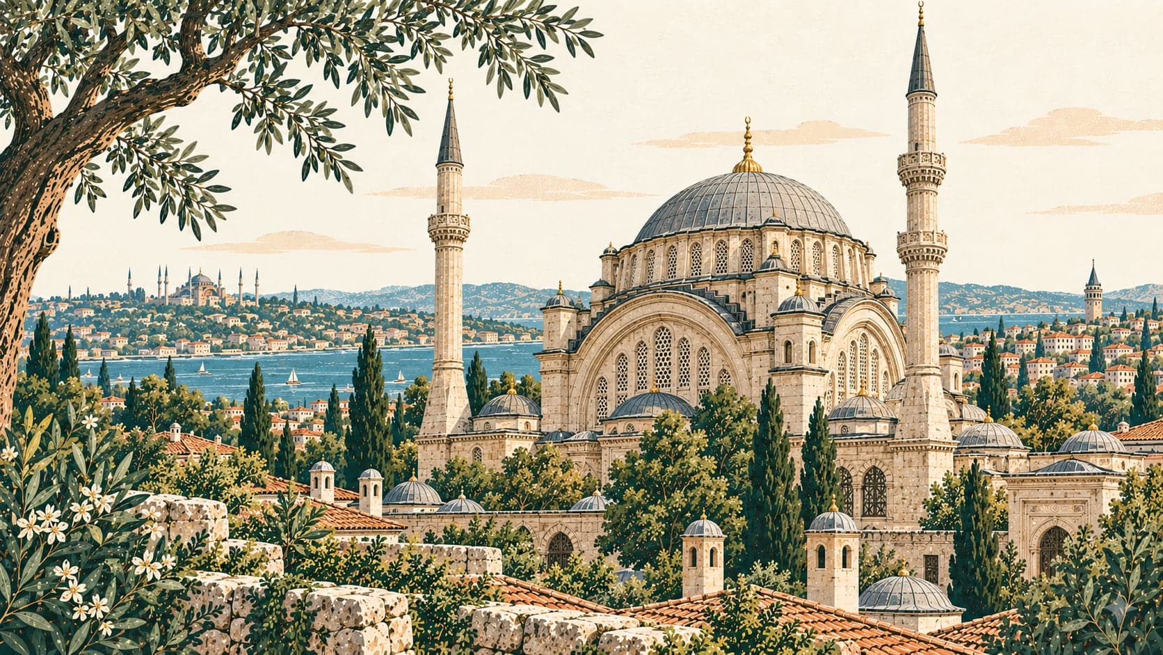 Illustration of Nuruosmaniye Camii, İstanbul