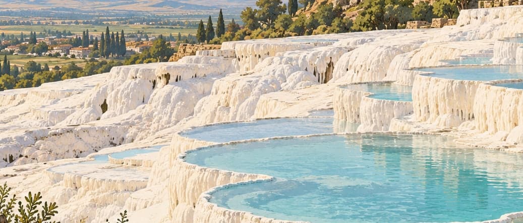Illustration of Pamukkale Termal Suları, Denizli