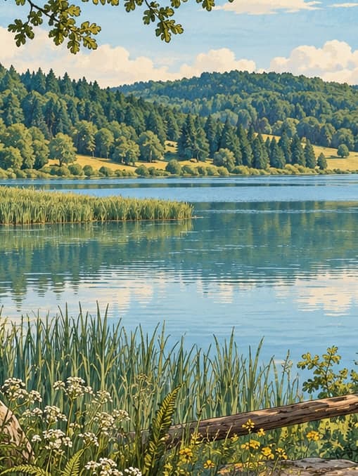 Illustration of Poyrazlar Lake Nature Park, Sakarya