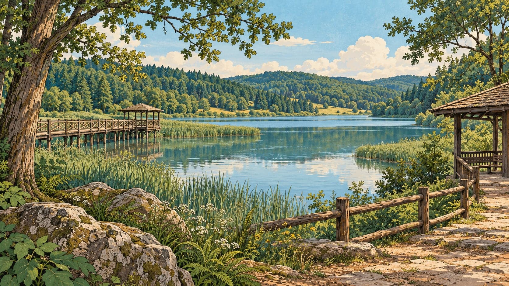Illustration of Poyrazlar Lake Nature Park, Sakarya
