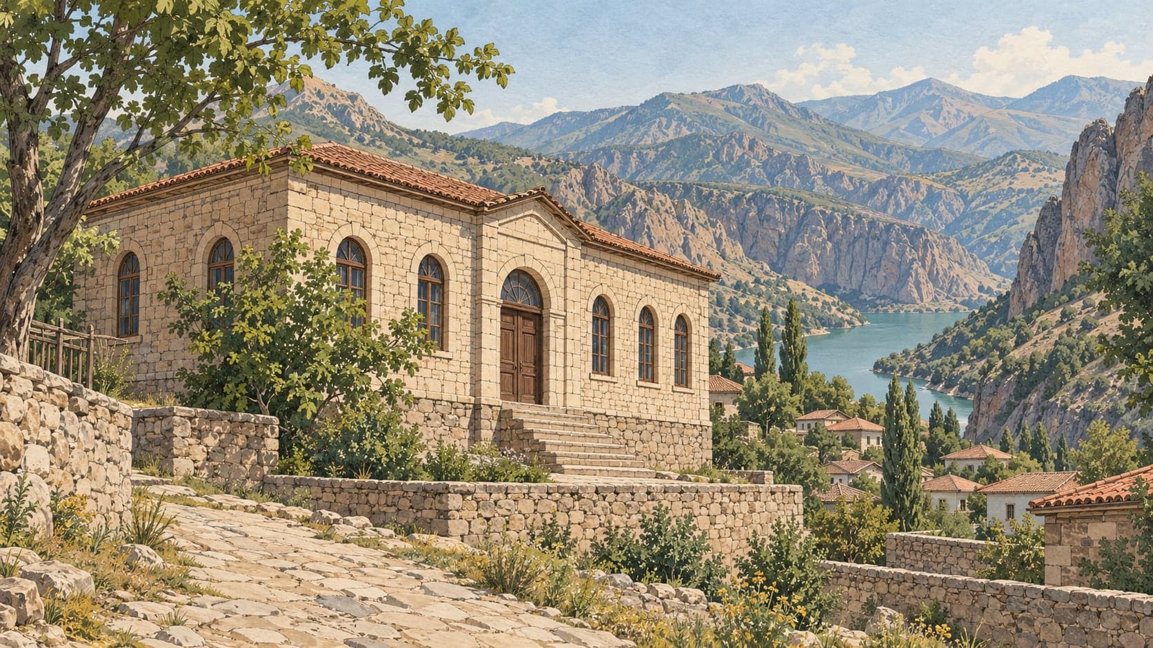 Illustration of Salördek Village, Tunceli