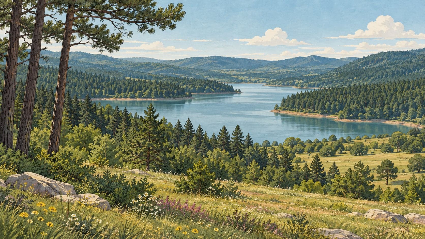 Illustration of Şamlar Nature Park, İstanbul