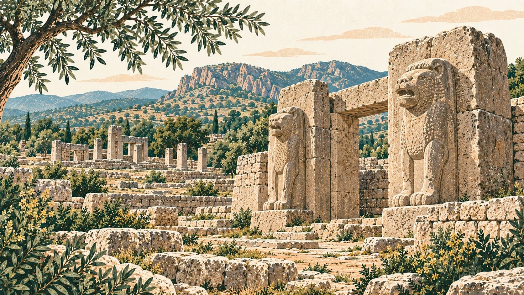 Illustration of Şapinuva Archaeological Site, Çorum