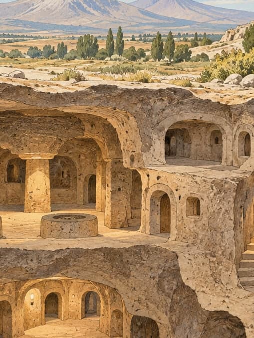 Illustration of Saratlı Kırkgöz Underground City, Aksaray