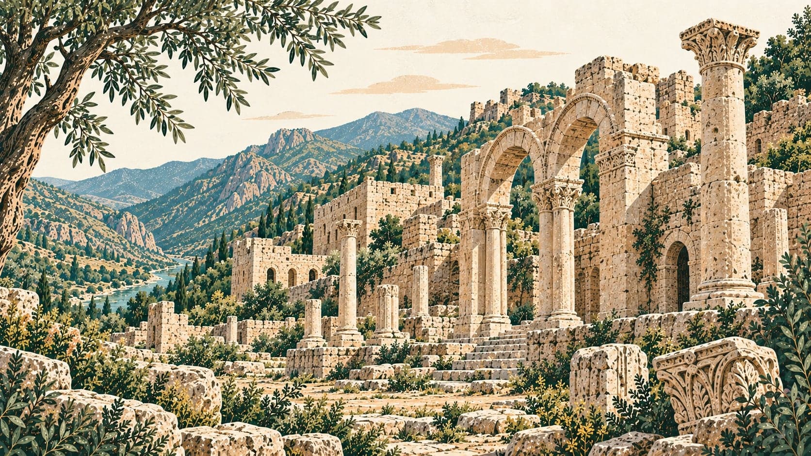 Illustration of Satala / Sadak Ancient City, Gümüşhane