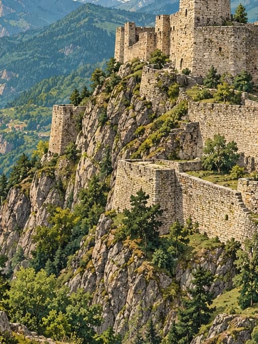 Illustration of Satlel Castle, Artvin