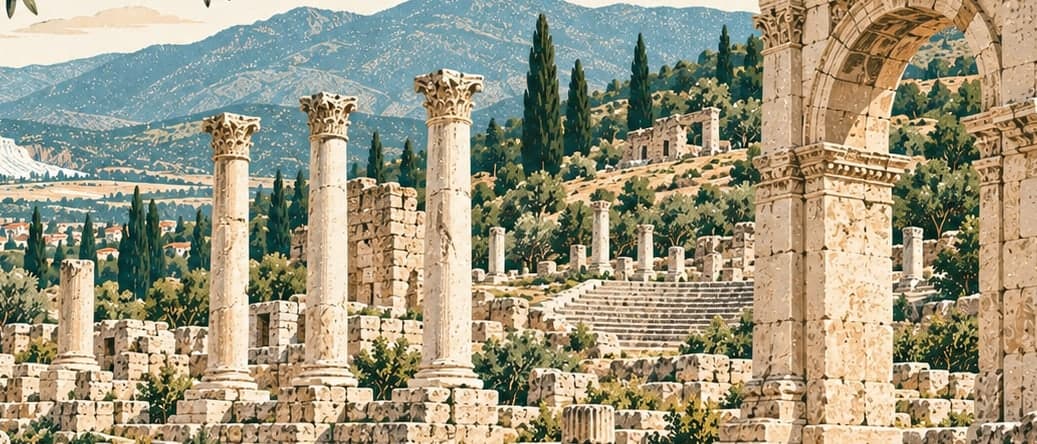 Illustration of Sebastapolis Ancient City, Denizli