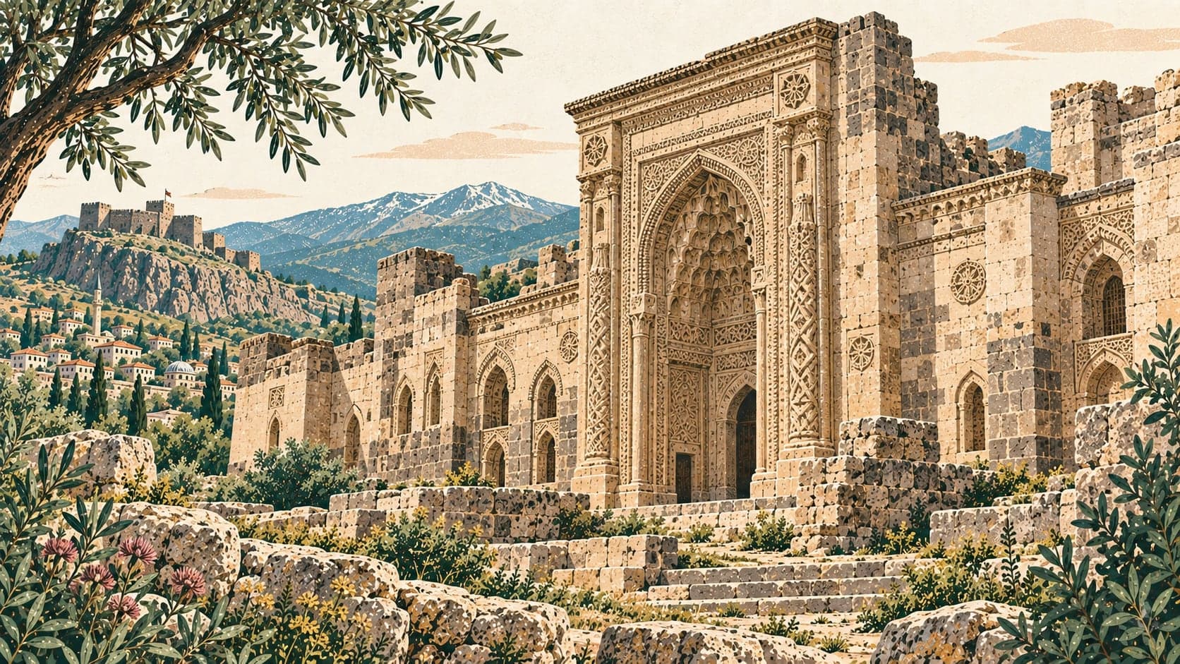 Illustration of Seljuk Palace, Kars