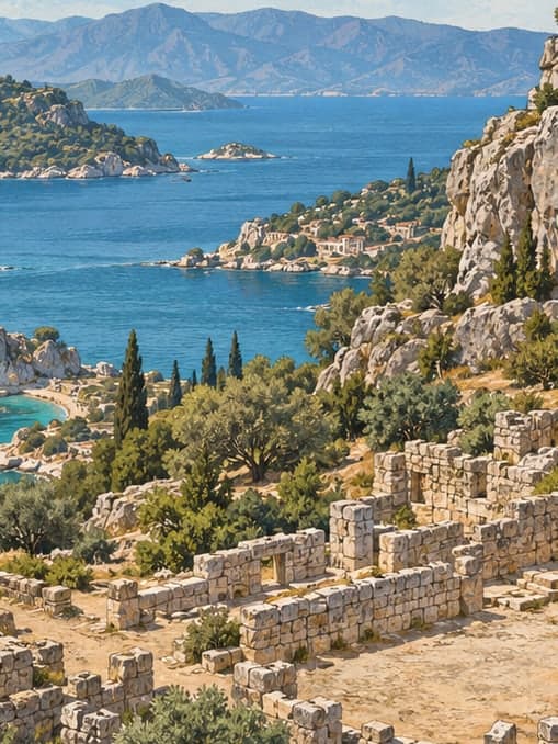 Illustration of Simena Archaeological Site, Antalya
