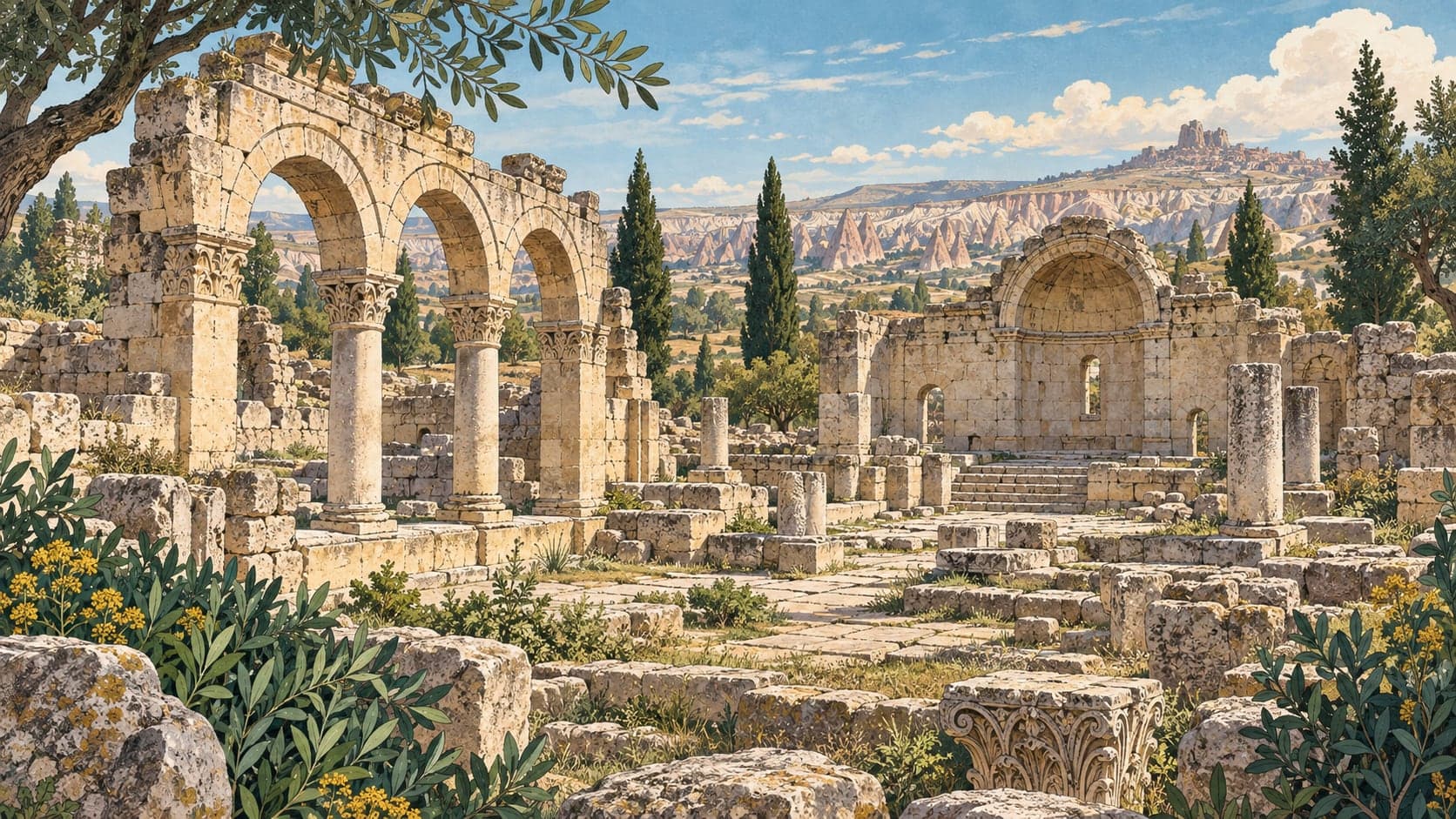 Illustration of Sobesos Ancient City, Nevşehir